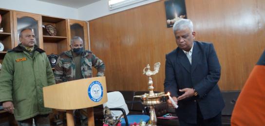 Shri SA Katti, Director ITM lighting  lamp during inaugural session