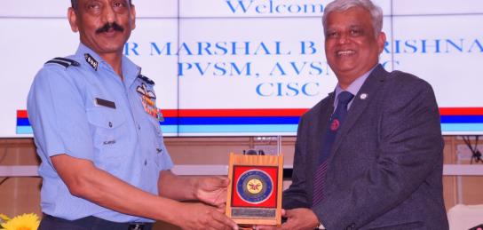 Air Marshal B.R. Krishna, PVSM, AVSM, SC, CISC during his visit to ITM on 19 Mar 2022